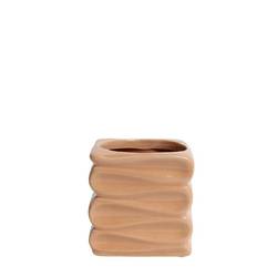 Keramik Topf Wave orange D09/12cm H11cm