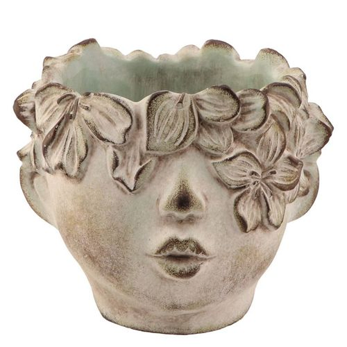 Beton Übertopf Gesicht 20x18x14cm