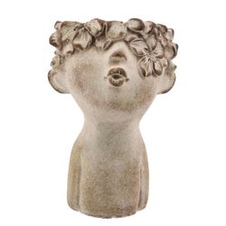 Beton Übertopf Gesicht 12x12x18cm
