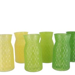 Glas Vase Diamant grün mix D12cm H16cm