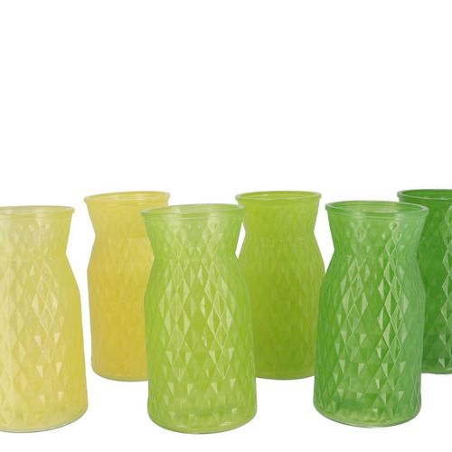 Glas Vase Diamant grün mix D12cm H16cm