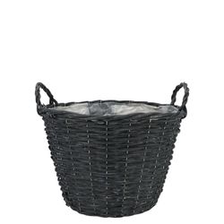 Korb Henkel Weide schwarz D16cm H14cm