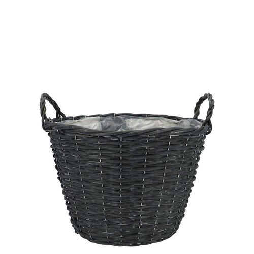 Korb Henkel Weide schwarz D16cm H14cm