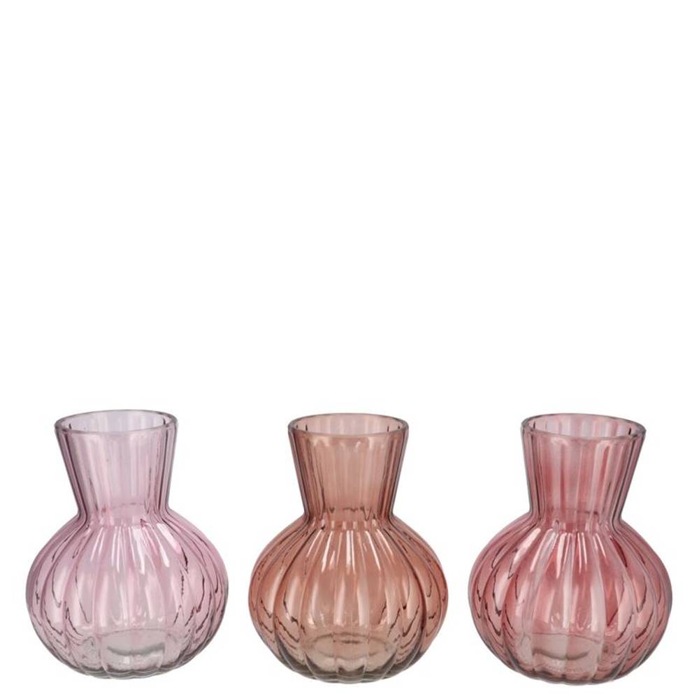 Glas Vase Feline mix rosa D12cm H15cm