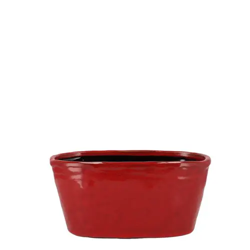 Keramik Übertopf Iron Stone rot 23x09x10cm