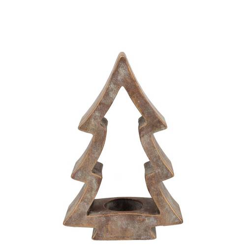 Teelichthalter Baum gold 13x07x20cm