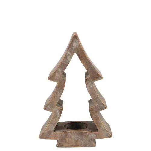 Teelichthalter Baum gold 13x07x20cm