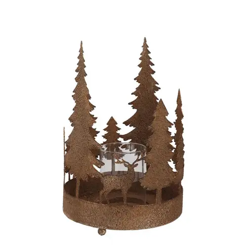 Metall Teelicht Kaya Xmas bronze 16x27cm