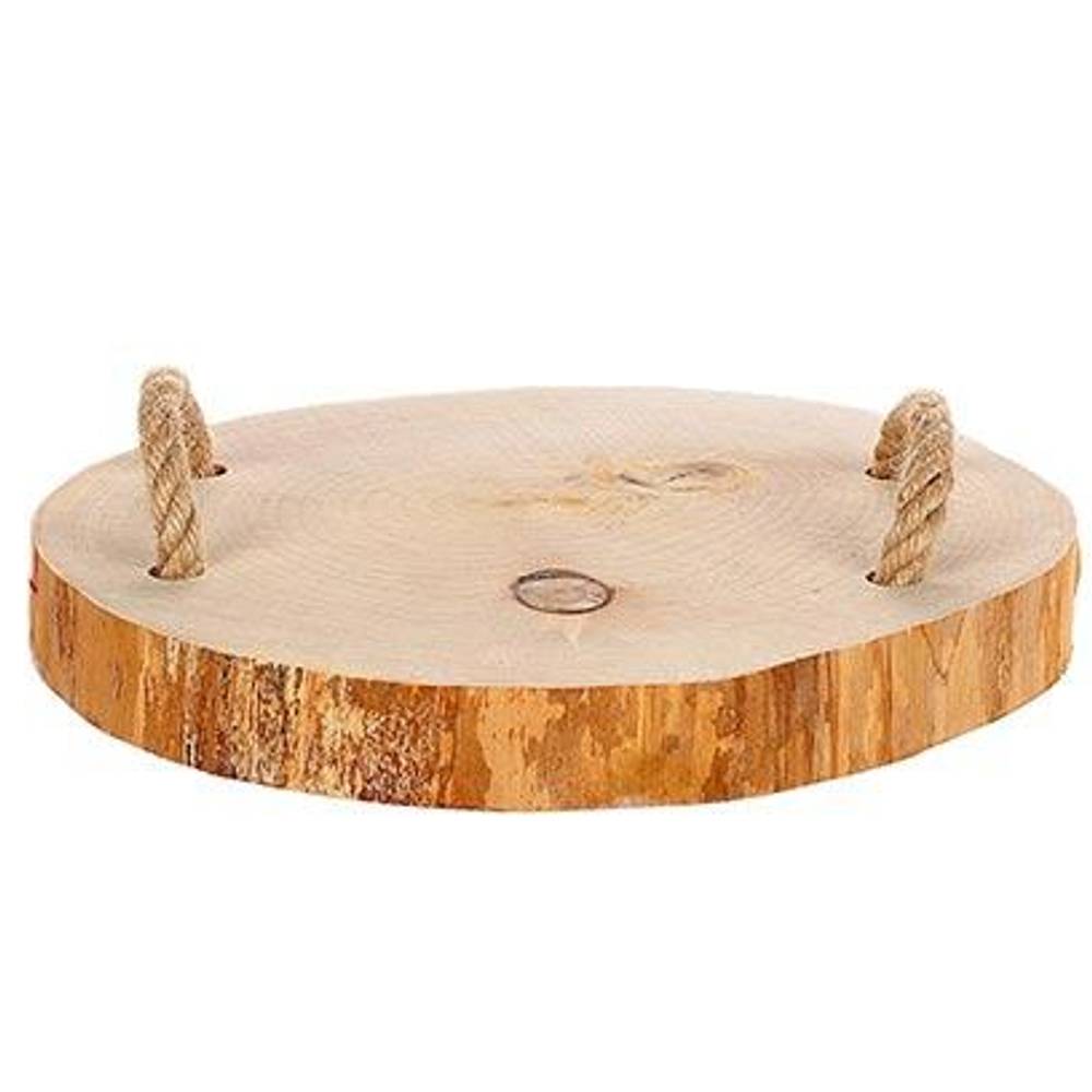 Holz Tablett mit Ohren natur D20-25cm