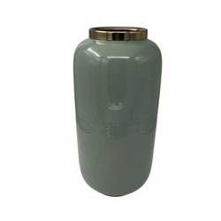 Metall Vase Stef grün D20cm H40cm