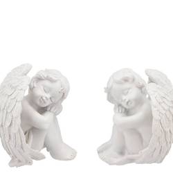 Deko Engel Polystone weiss 06,6x07,5x10,5cm