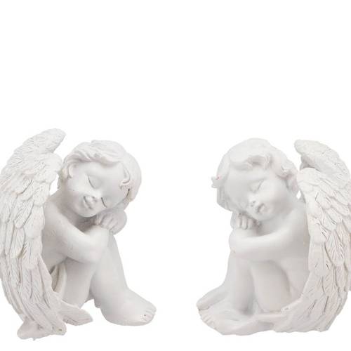 Deko Engel Polystone weiss 06,6x07,5x10,5cm