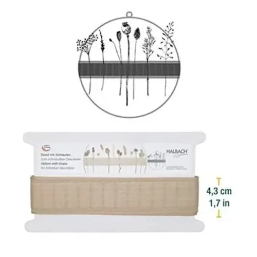 Band Woven mit Schlaufen beige 43mm 6m