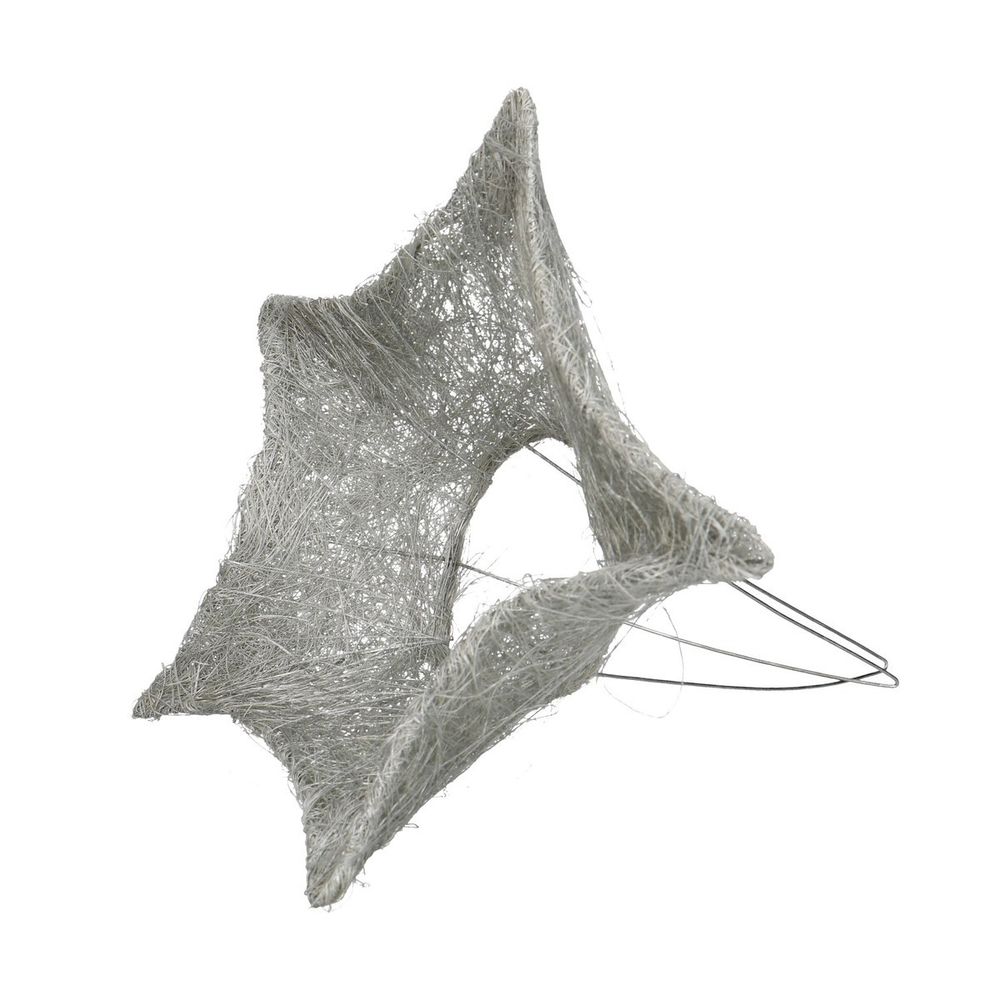 Strausshalter Sisal Stern silber D25cm