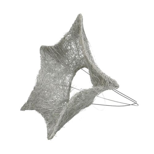 Strausshalter Sisal Stern silber D25cm