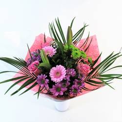 Strauß Deluxe rosa 40cm 18 Stiele