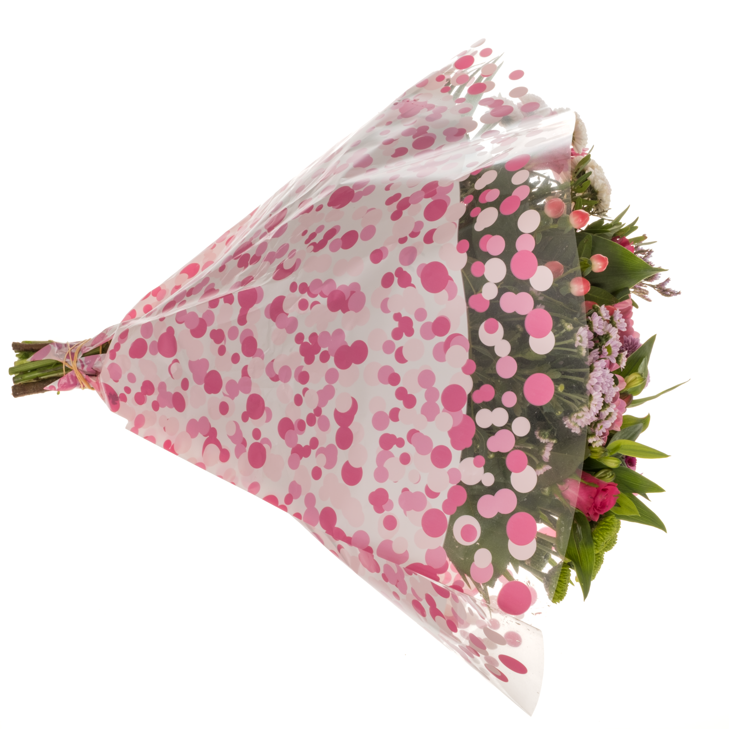 Strauß rosa mix/grün Rosen-Germini 25 Stiele 50cm