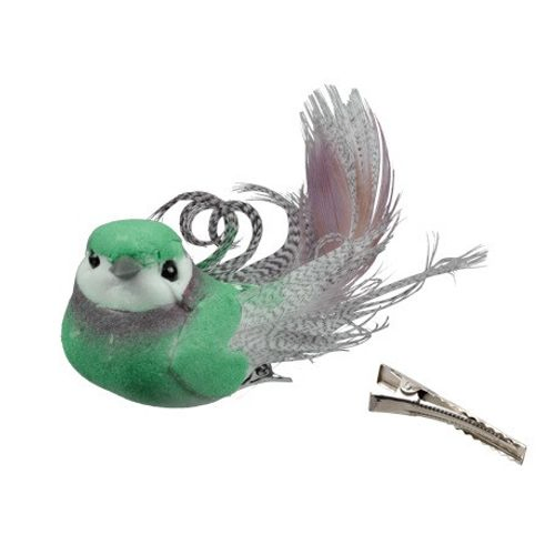 Frühling Vogel/Clip 8.5cm x6 Blaugrün