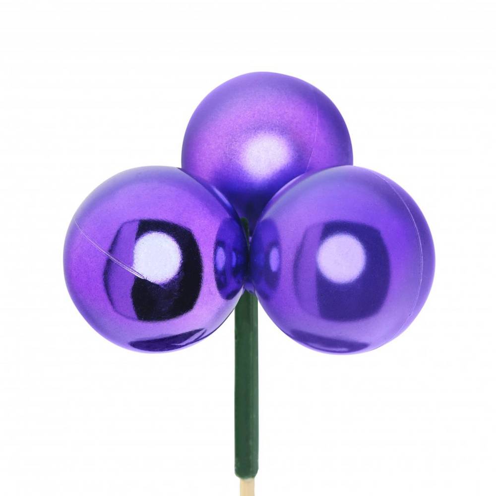 Kugel Trio auf Stab violett L50cm D04cm