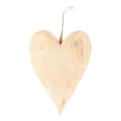 Hänger Herz Holz D10cm H13cm