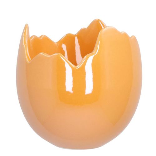 Keramik Übertopf Ei perle pfirsich D15cm H15cm