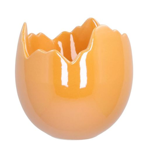 Keramik Übertopf Ei perle pfirsich D15cm H15cm