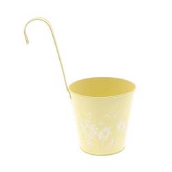 Zink Hängetöpfe gelb D14cm H29cm