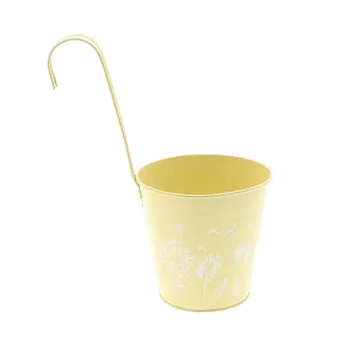 Zink Hängetöpfe gelb D14cm H29cm