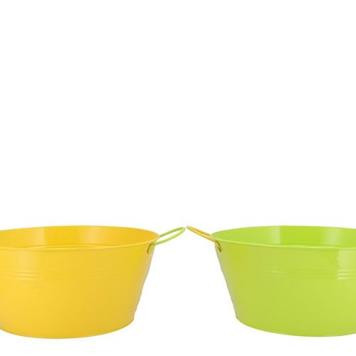 Zink Schale gelb/grün 30x14cm