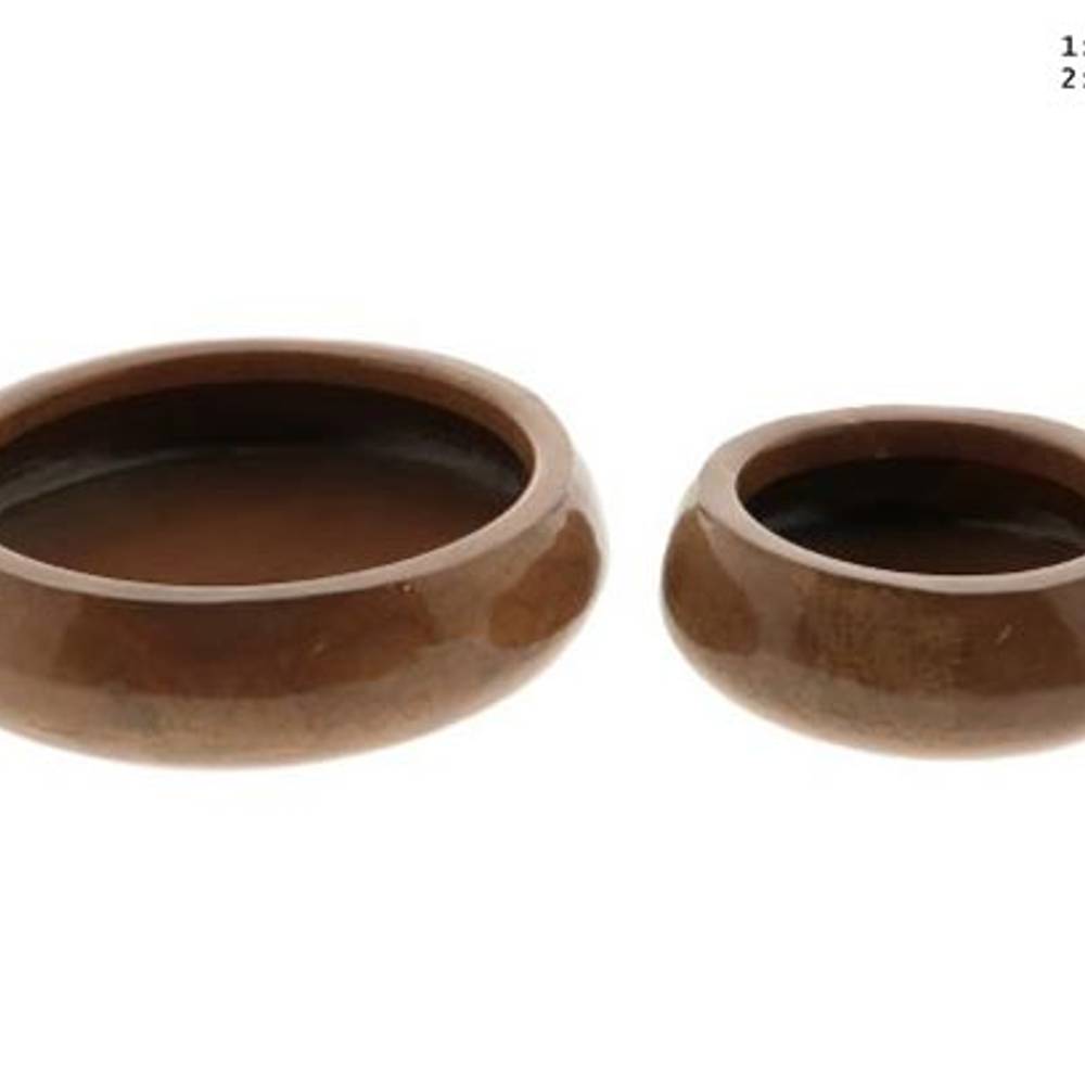 Keramik Schale Venato 2/Set braun D32cm H12cm