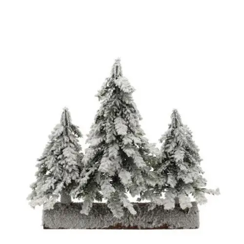 Baum +Schnee auf Holz 33x14x27cm