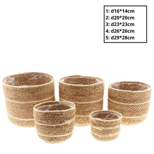 Korb Übertopf Santo weiss 5/Set D29cm H28cm