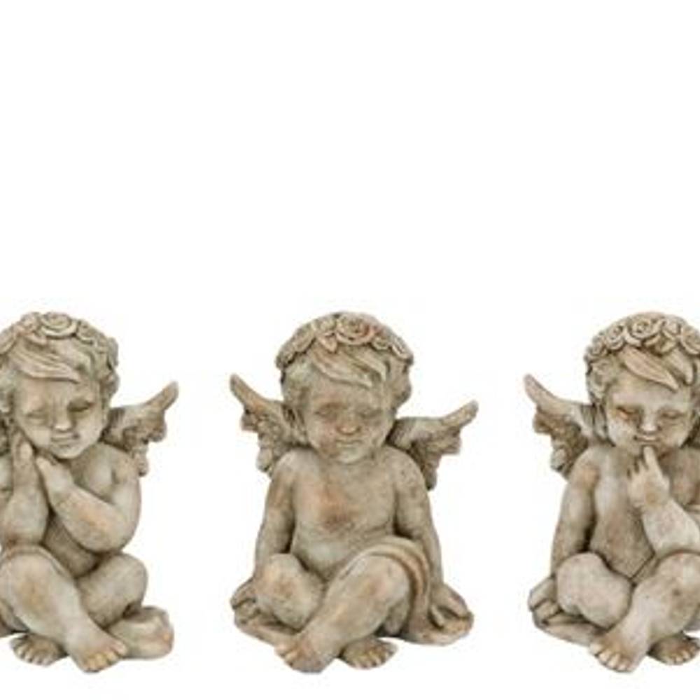Beton Engel Antique sitzend mix 13x12x17cm