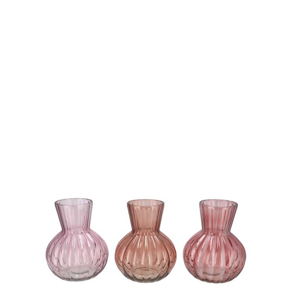 Glas Vase Feline rosa mix D09 H11cm
