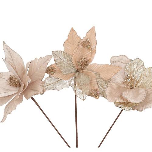 Seiden Poinsettia mix creme L27cm