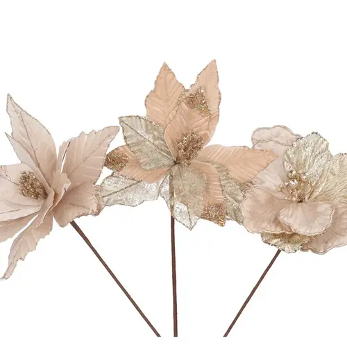 Seiden Poinsettia mix creme L27cm