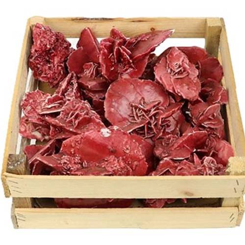 Seiden Wachs Rose bordeaux in Kiste 39x39x12cm