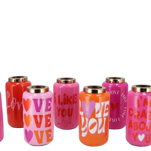 Metall Vase Judy mix fuchsia 09x09x16cm