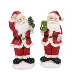 Deko Weihnachtsmann Belly rot 2/Set 09x07x20cm