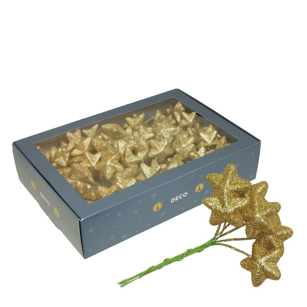 Stern auf Draht Sparkling gold D04cm x108