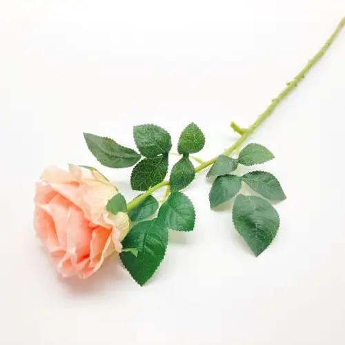 Seiden Rose lachs L65cm