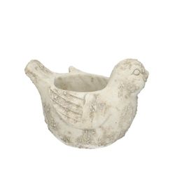 Keramik Übertopf Vogel creme 20x15x14.5cm