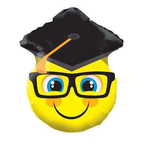 Ballon Emoji gold Student D45cm