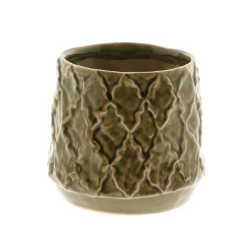 Keramik Übertopf Zaria grün D12cm H11cm