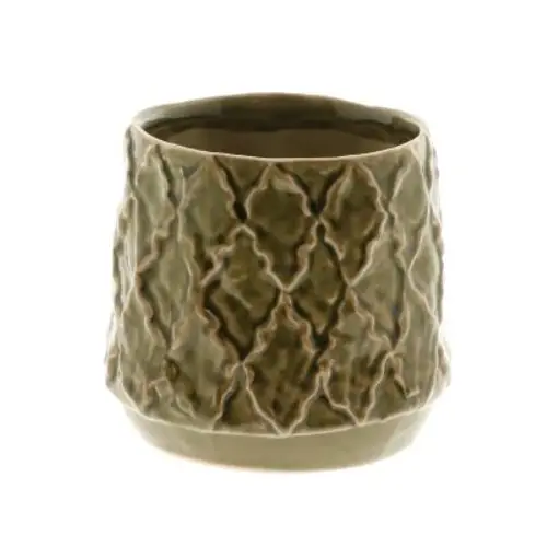Keramik Übertopf Zaria grün D12cm H11cm