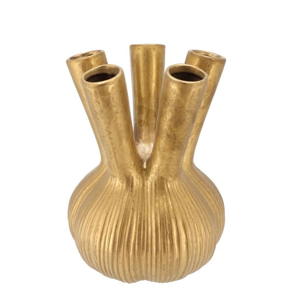 Keramik Aglio Vase gold Straight 19x19x25cm