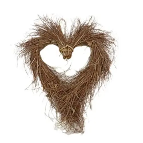 Kranz Wildwurzel Herz braun 50x50x07cm