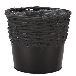Korb Weide/Zink schwarz D20cm H18cm