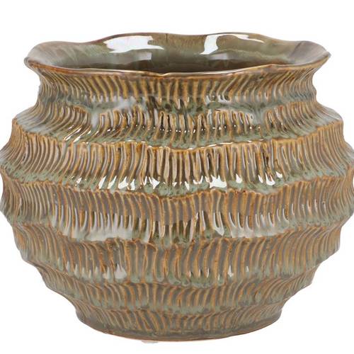 Keramik Übertopf Loui sand 21x21x16cm