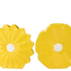 Keramik Vase Daisy Bloom gelb 40x11x40cm
